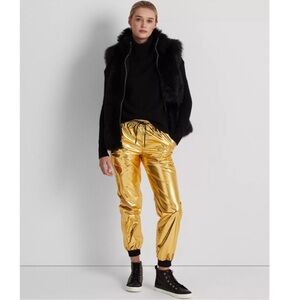 Ralph Lauren Metallic Gold Jogger Pants